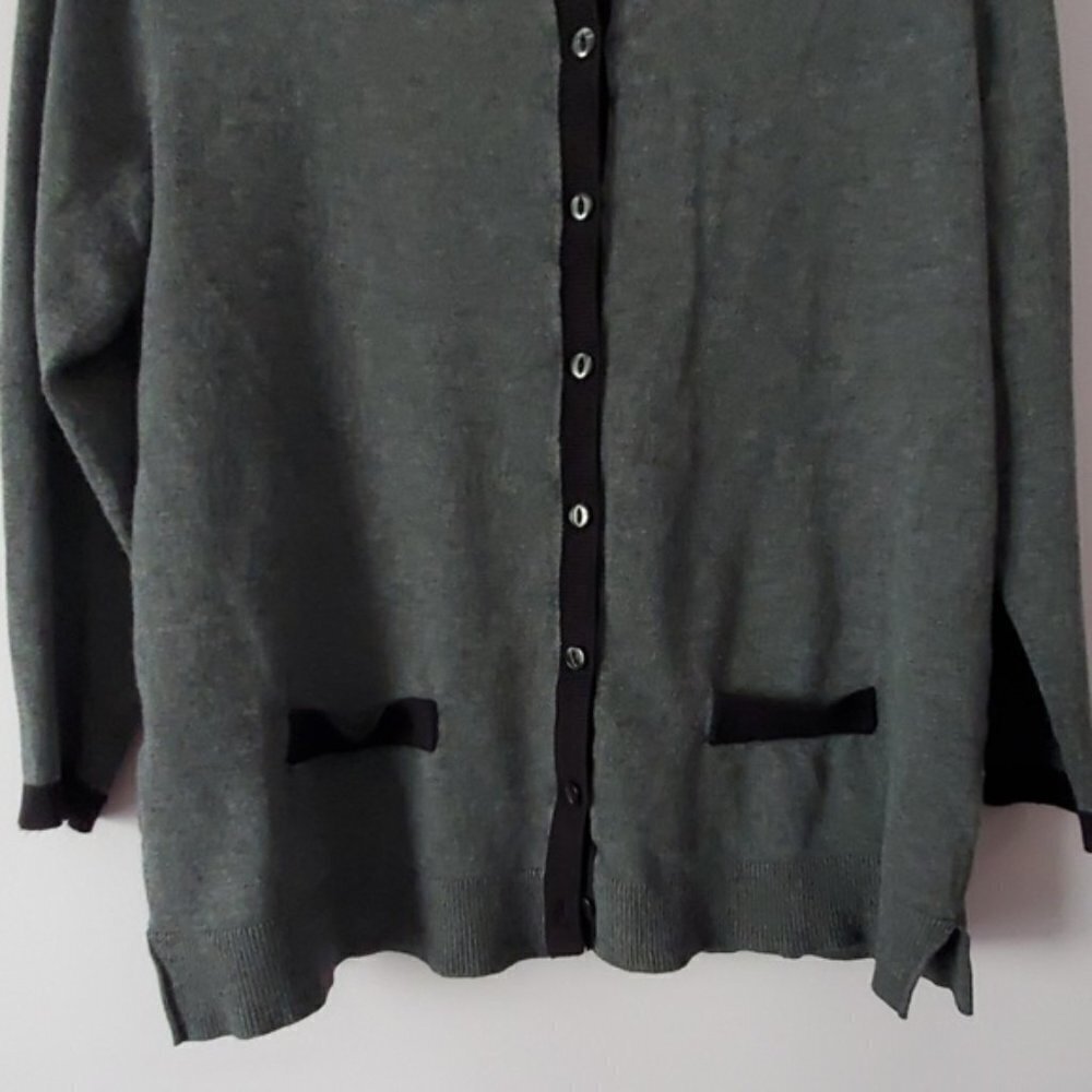 Susina Black Gray Cardigan Small - Picture 4 of 8